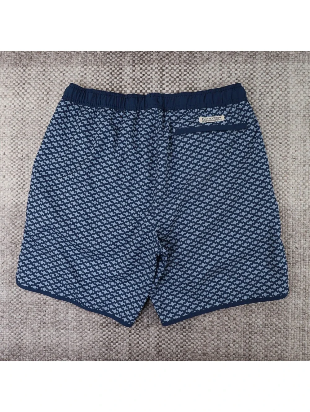 Fair Harbor The Anchor Swim Trunks Men's XL Blue Geometric Diamond 8